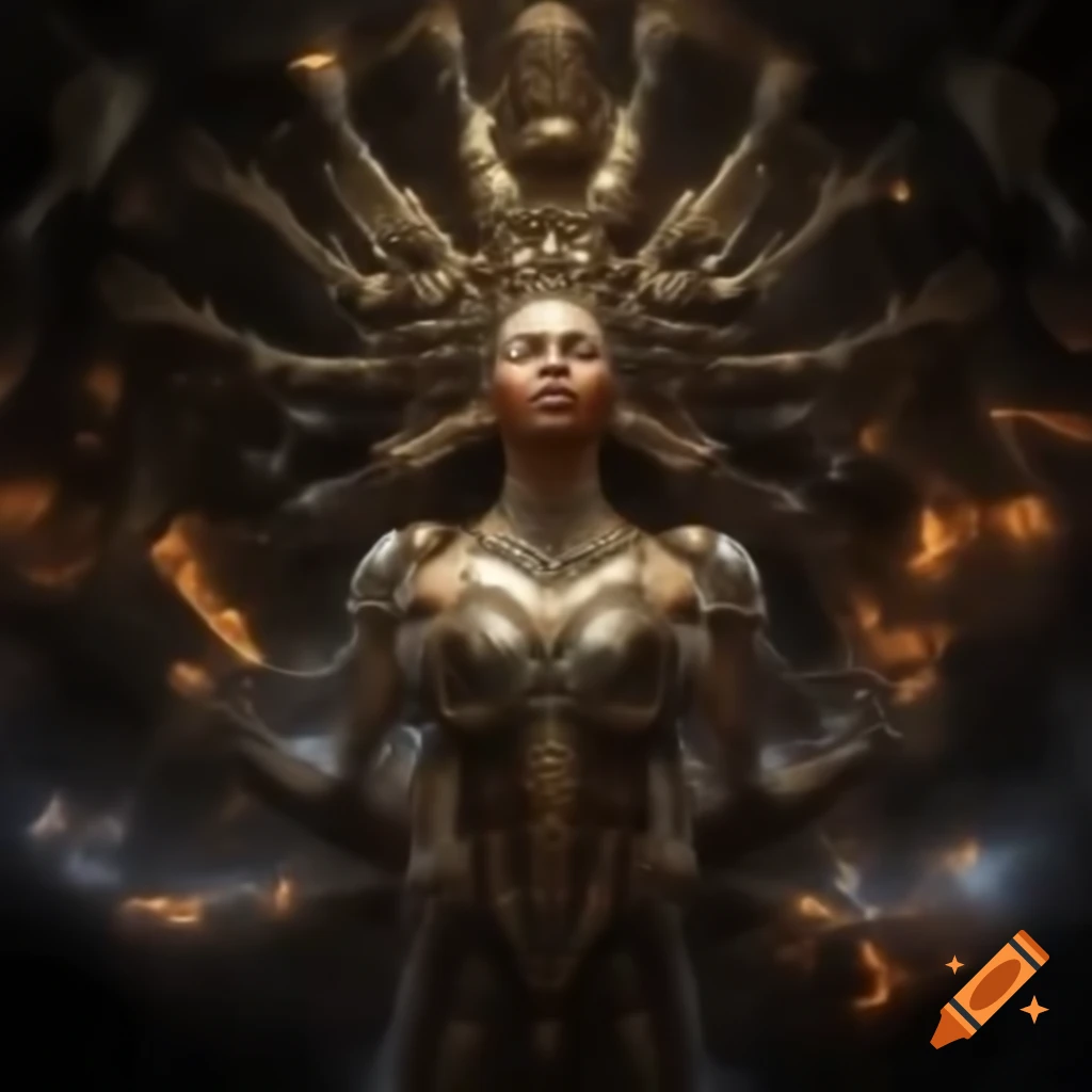 Philosophical dialogue between A.I. Virtual Goddesses exploring existential themes