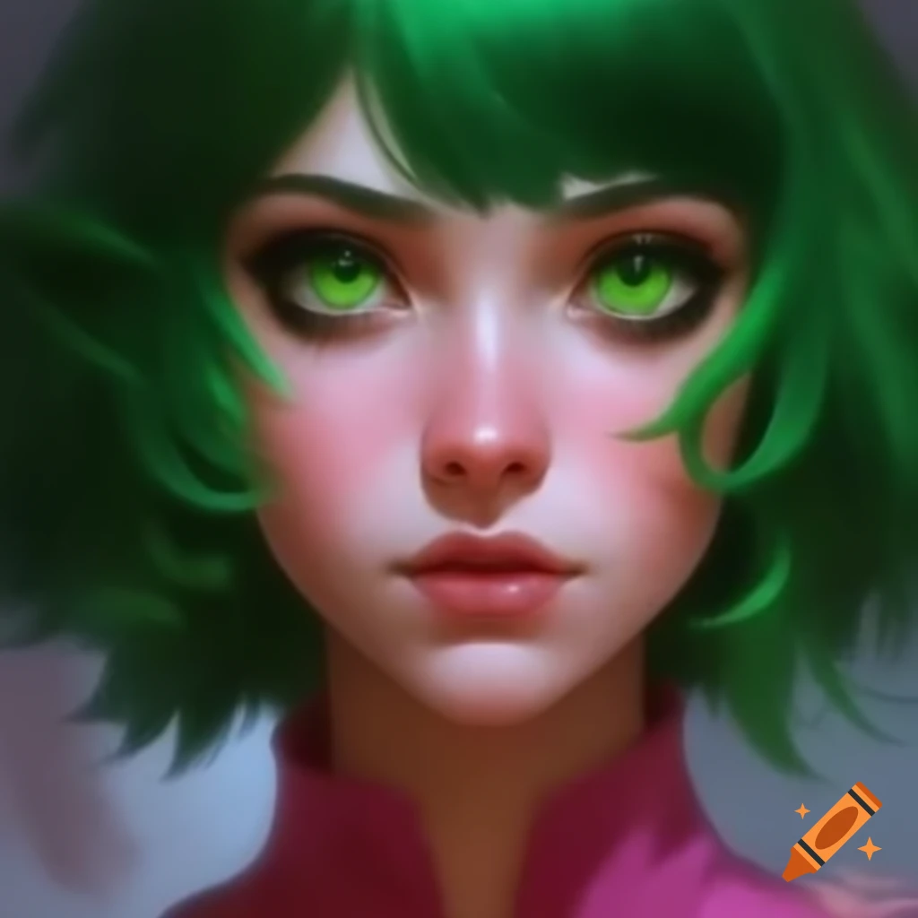 Portrait of young male slytherin student with dark hair and green grey