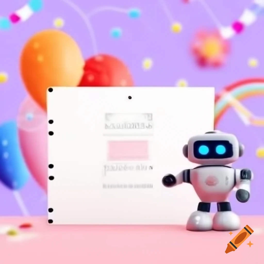 Robot-themed birthday party invitation