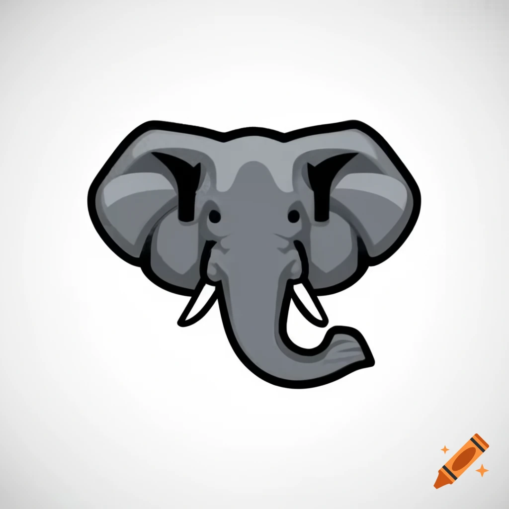 High detail elephant hockey logo
