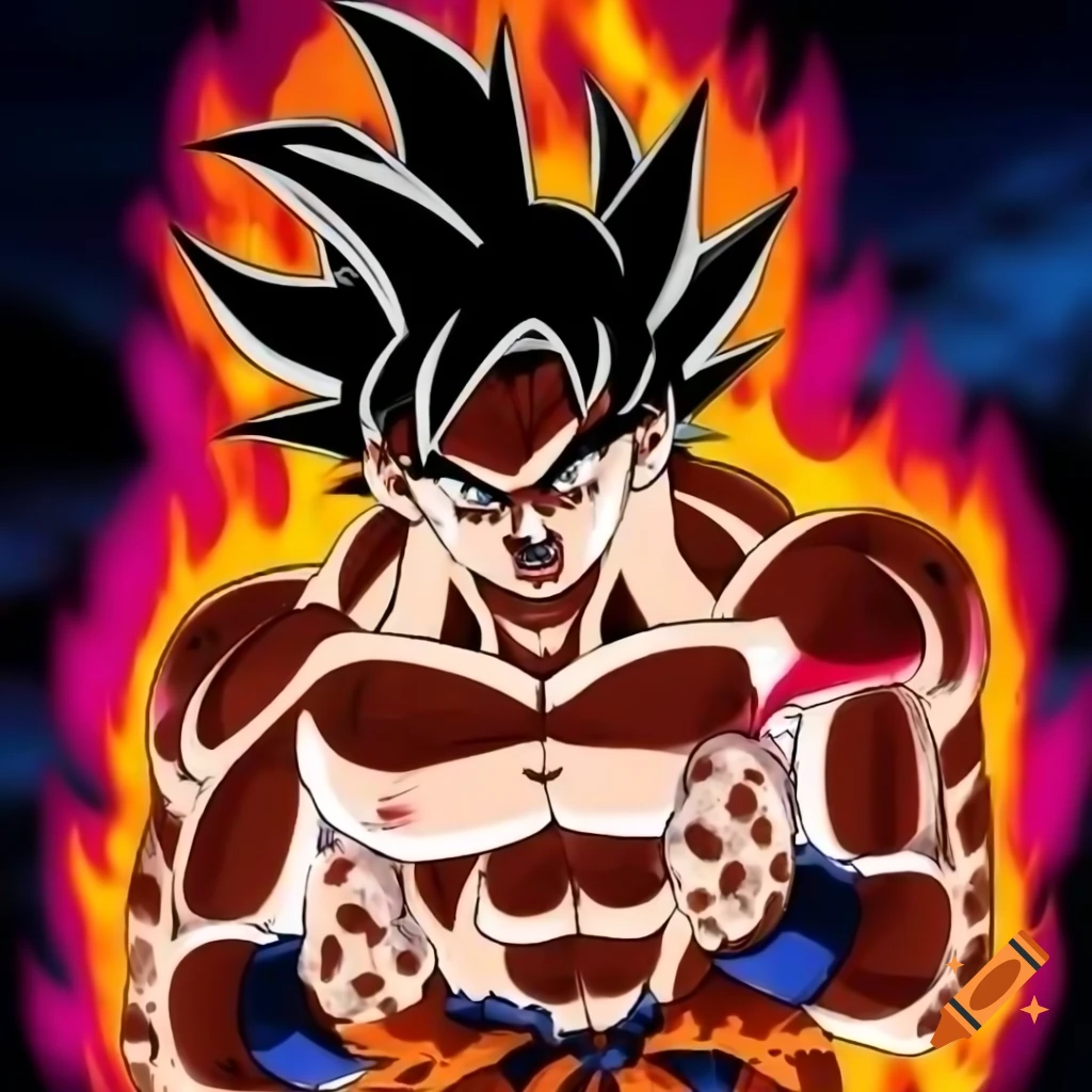 Goku confronting alien vampire goddess Zarkothian queen in dynamic battle scene