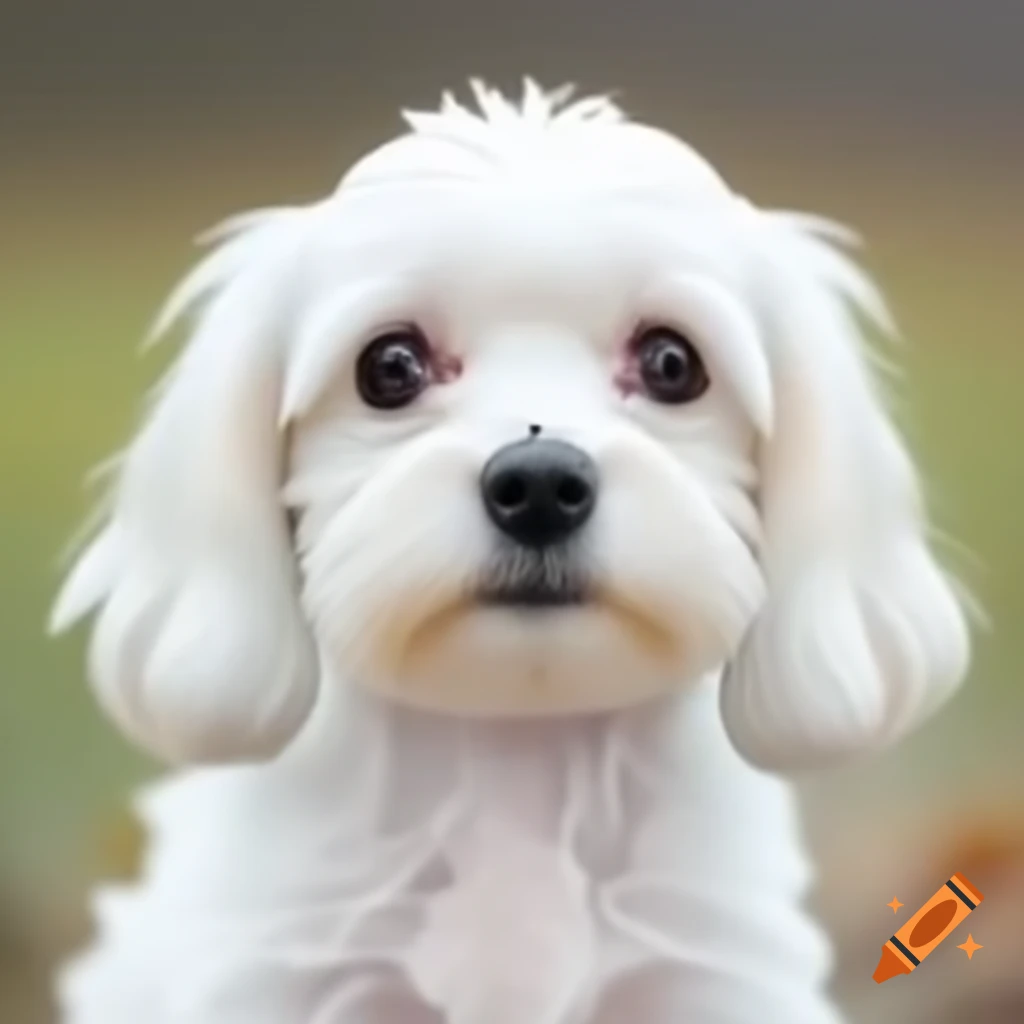 Small beautiful white dog with long ears