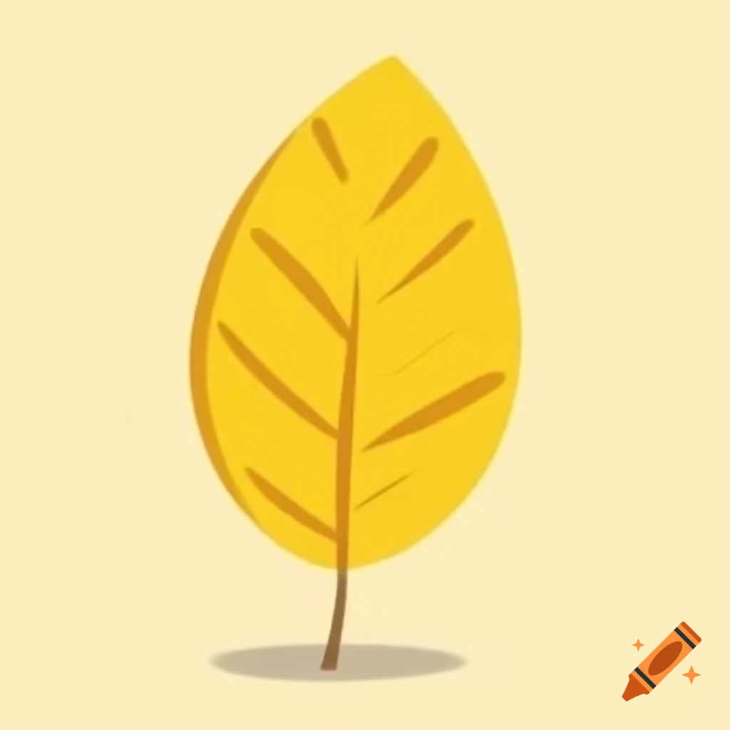 Cartoon of a yellow leaf