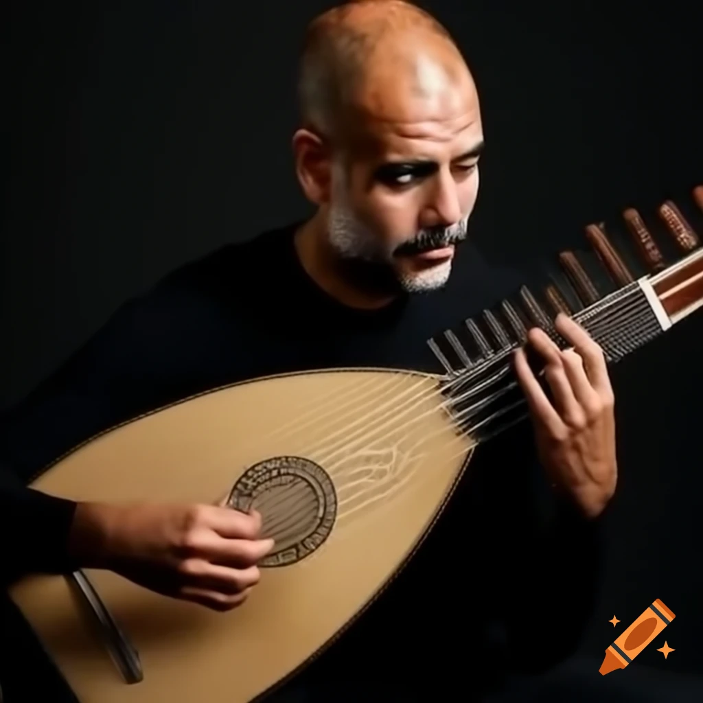 Pep Guardiola playing a lute