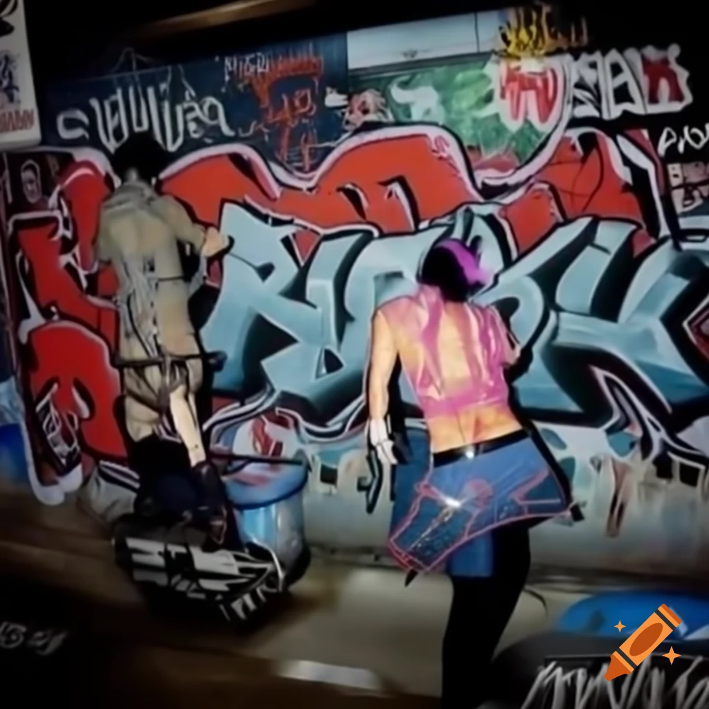 Colorful graffiti art representing punk culture