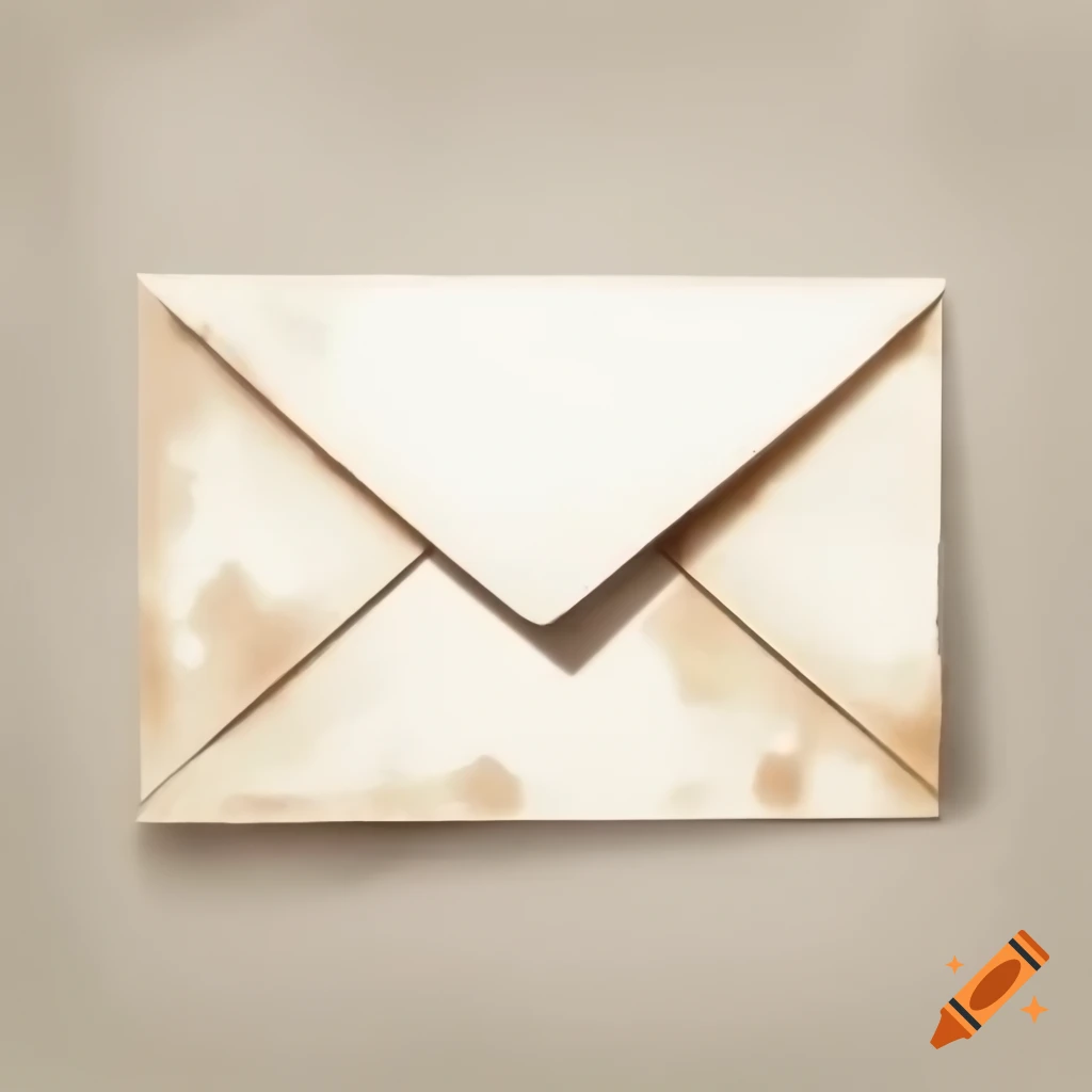 Minimalistic watercolor painting of an unopened letter envelope