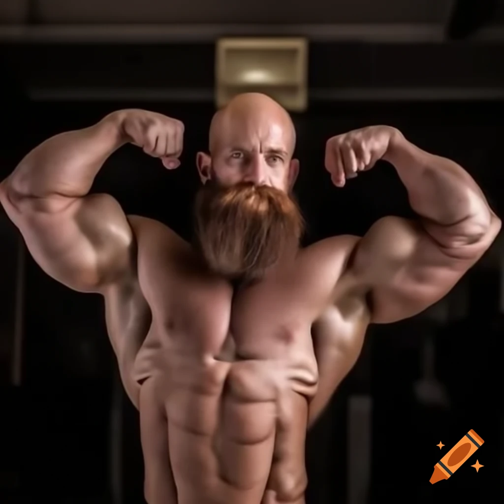 Young muscular bodybuilder showcasing impressive physique and well-defined muscles