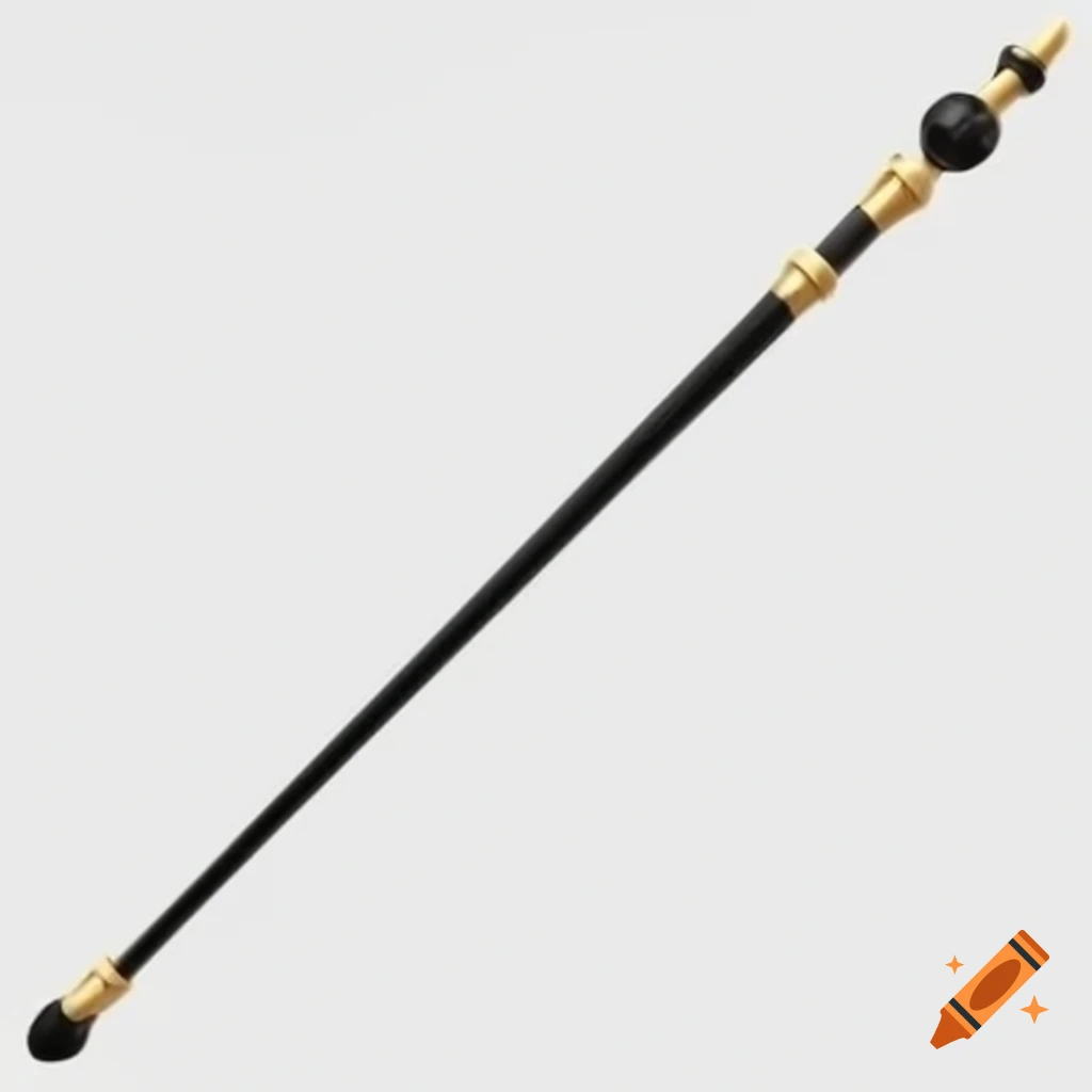 Celestial-inspired wand made of black wood with golden accents