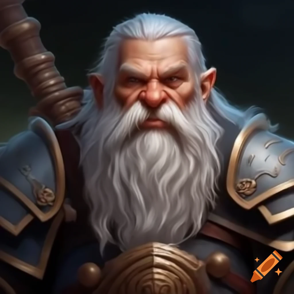 Dwarf cleric with long white beard