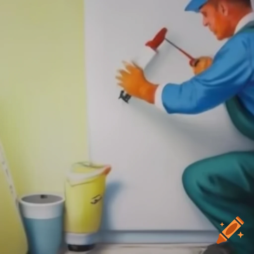 Realistic image of a room renovation with white paint showcasing before and after