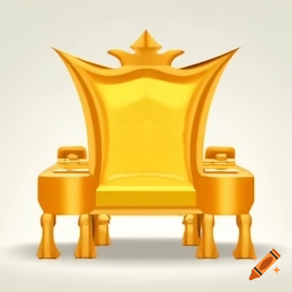 Cartoon depiction of a golden throne room