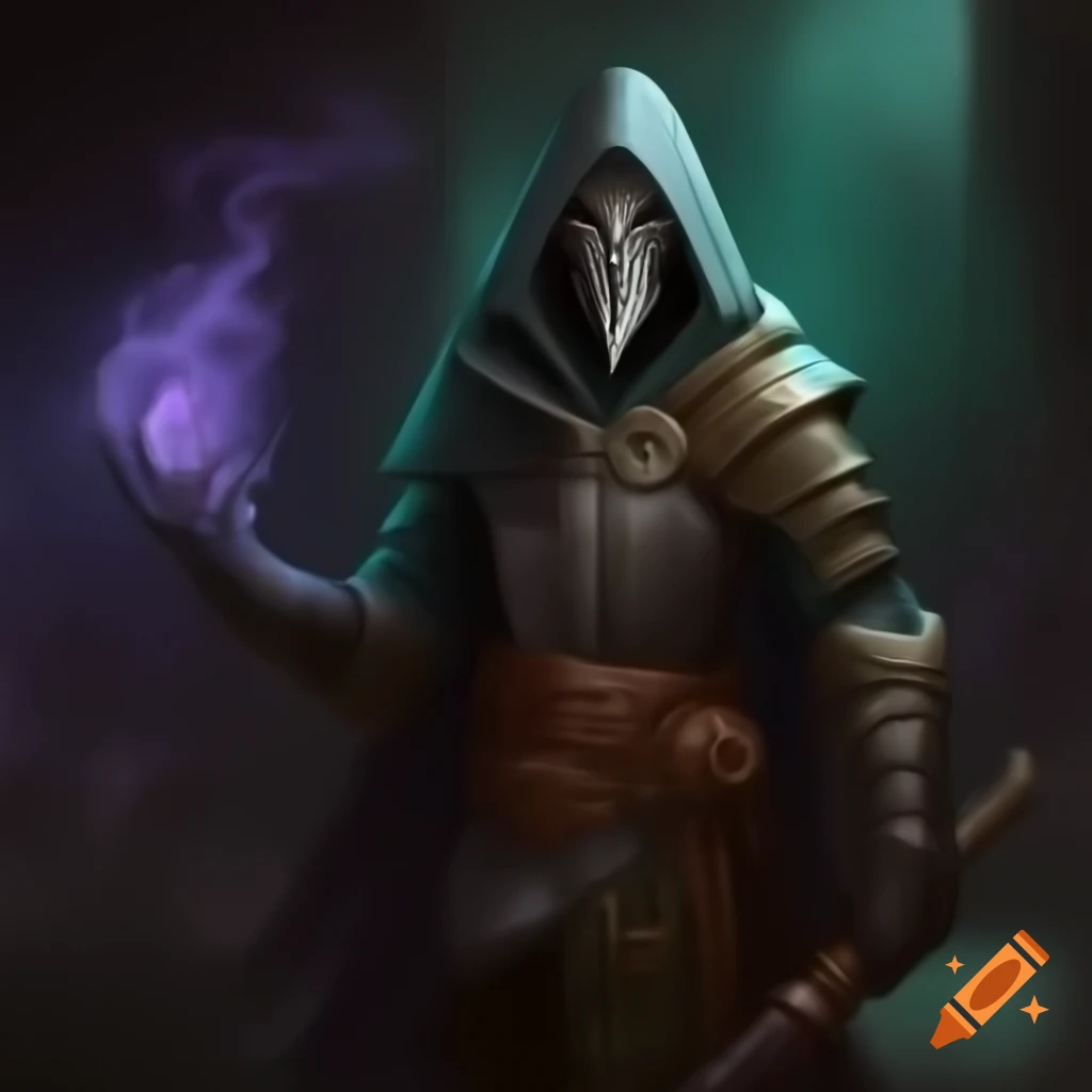 Dungeons and Dragons necromancer casting a spell