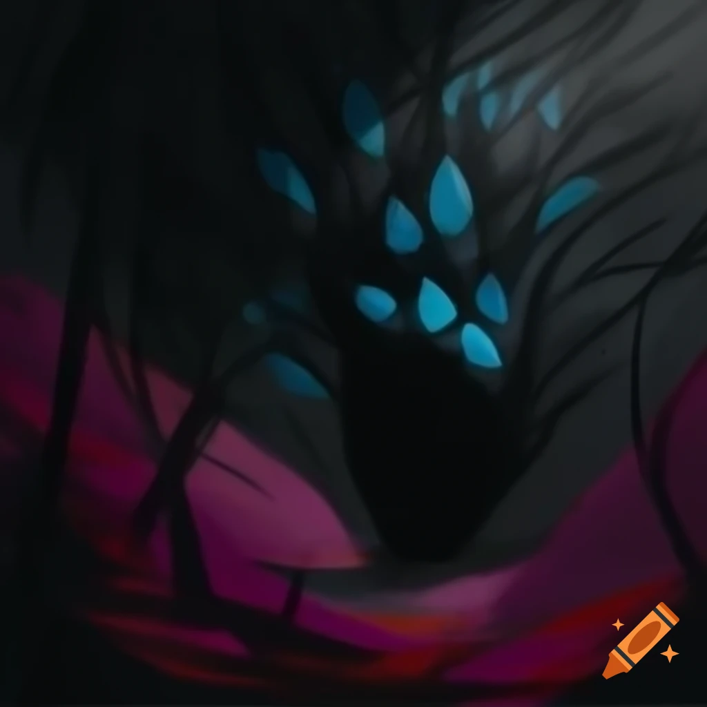 Abstract colored pencil and charcoal sketch of an enchanted humanoid flowering forest