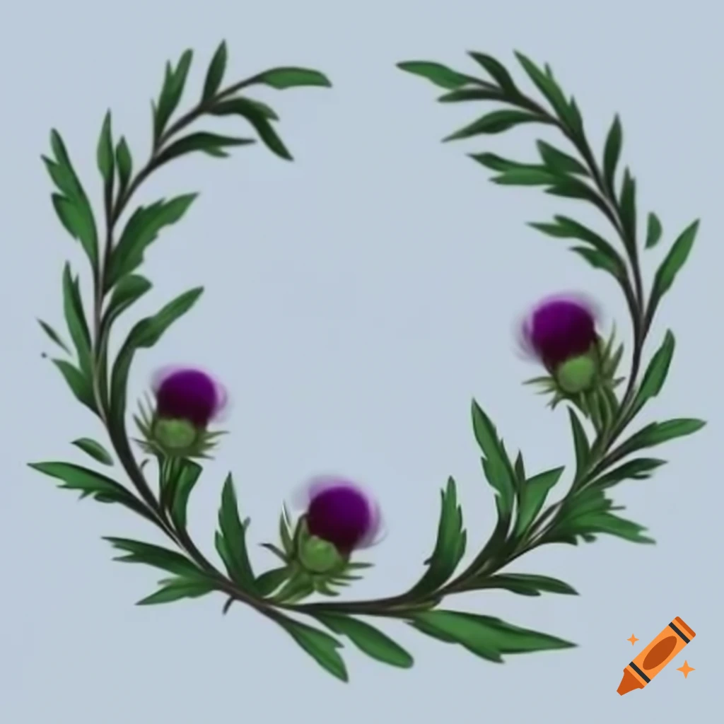 Close-up of thistle wreath with sharp details