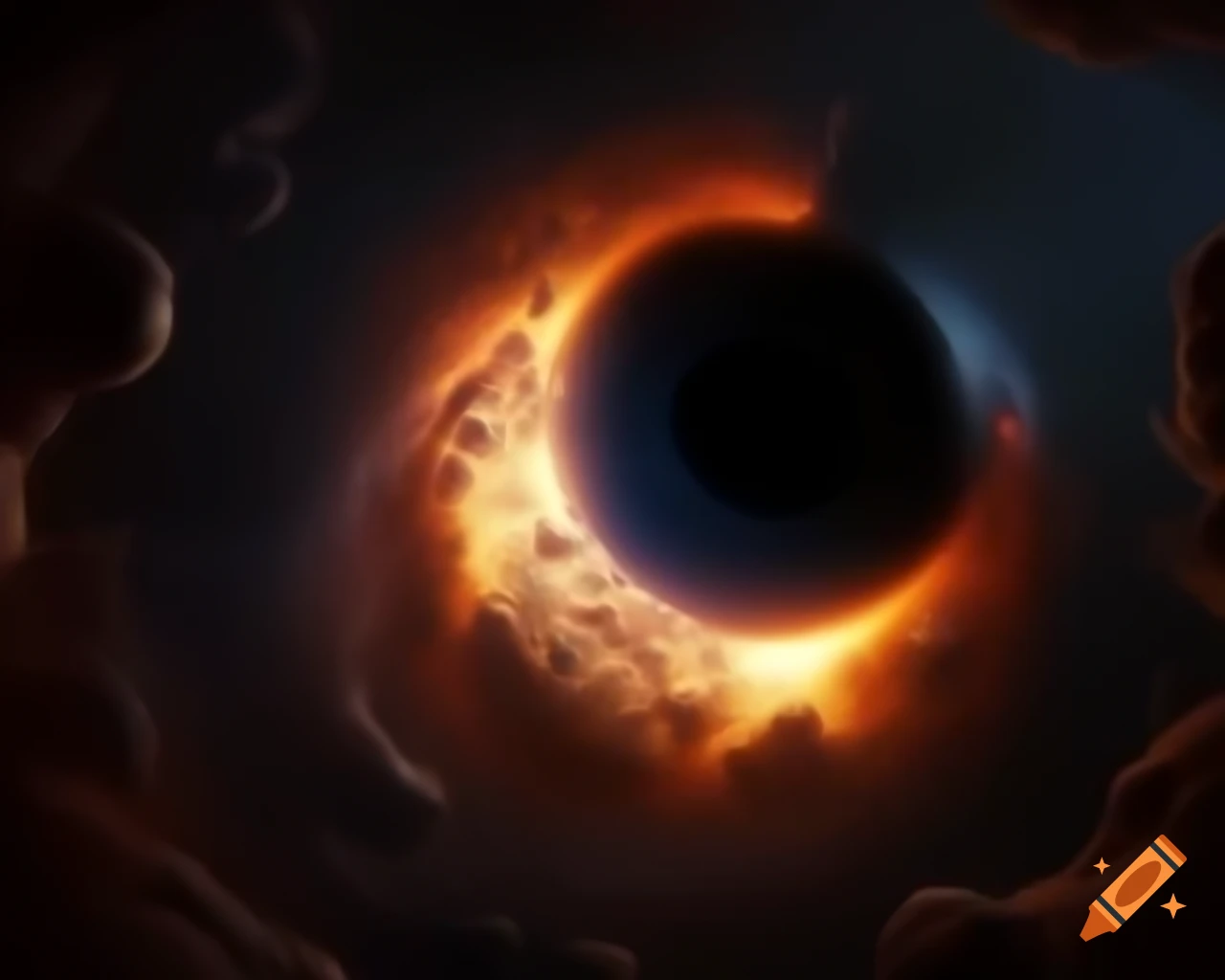 Realistic depiction of a black hole in star-filled space using advanced rendering techniques