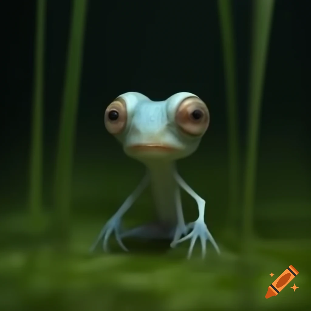 Small humanoid fish-like creature in swamp setting, realistic details