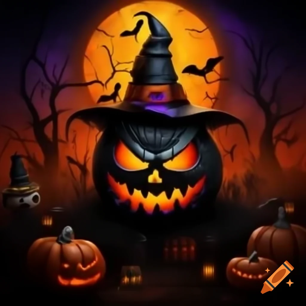 Spooky Halloween party poster for October 31 at 7 PM