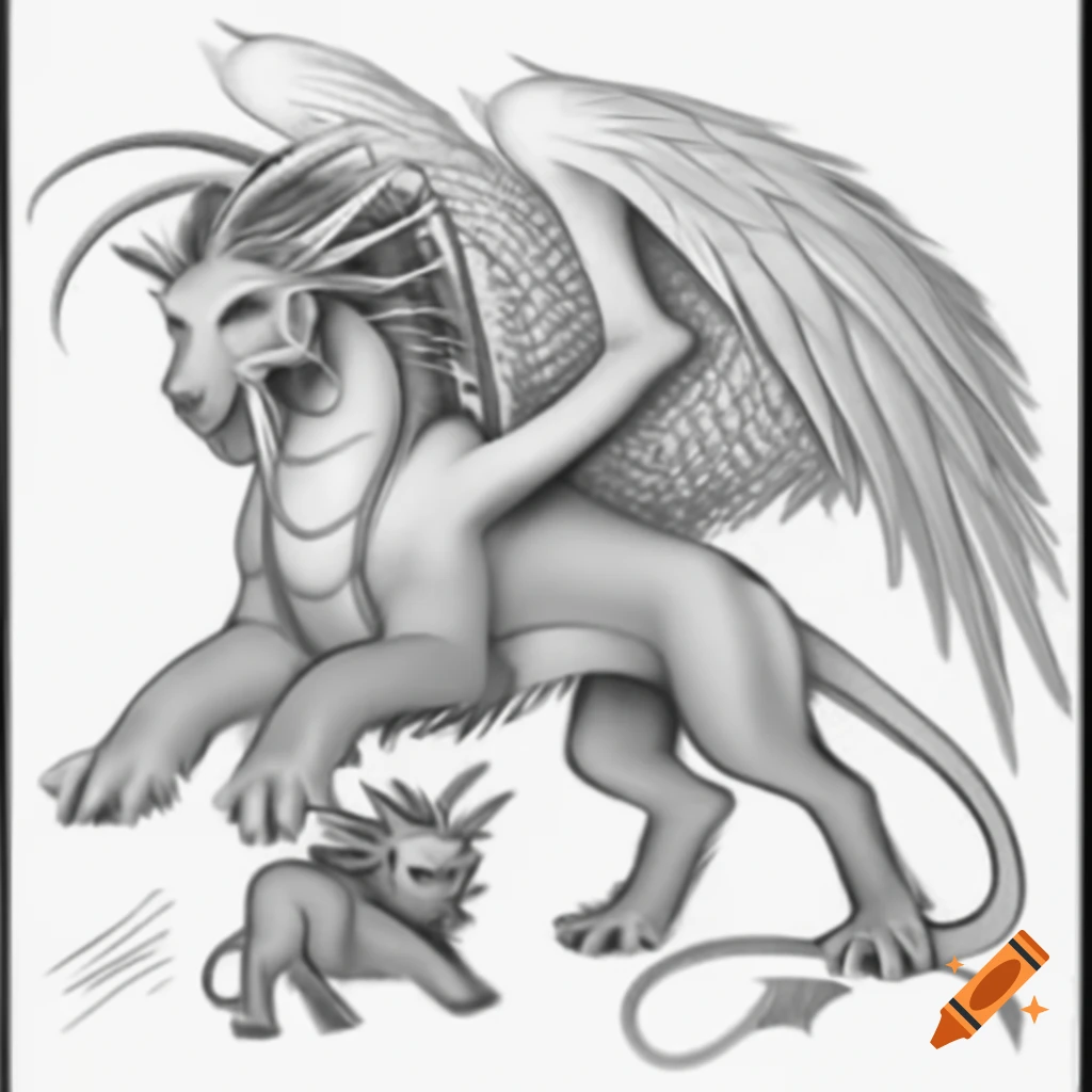 Chimera combining gryphon and donkey features