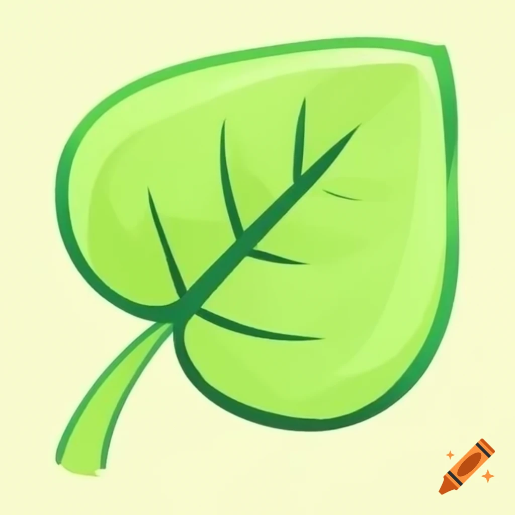 Cartoon illustration of a green leaf