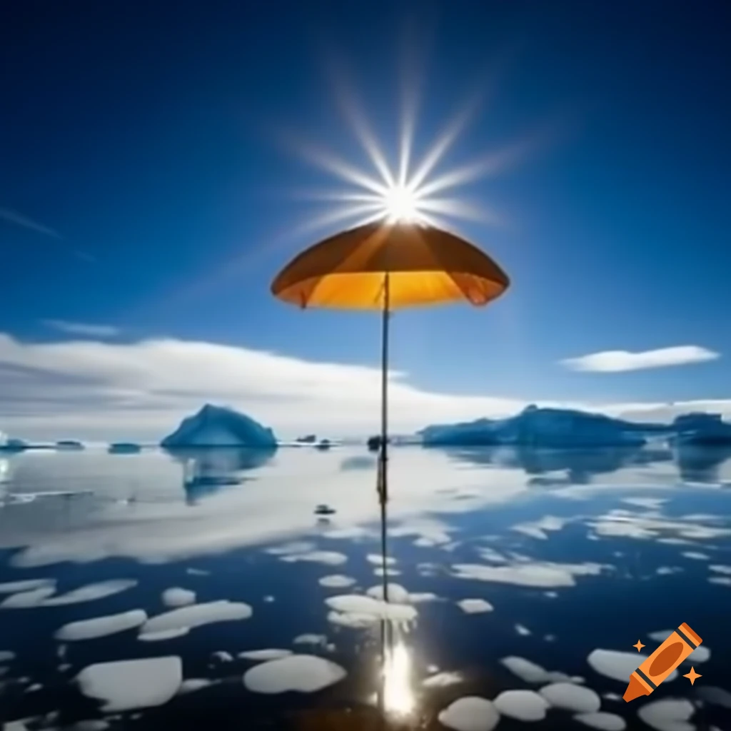 Gigantic umbrella in sunny Antarctica