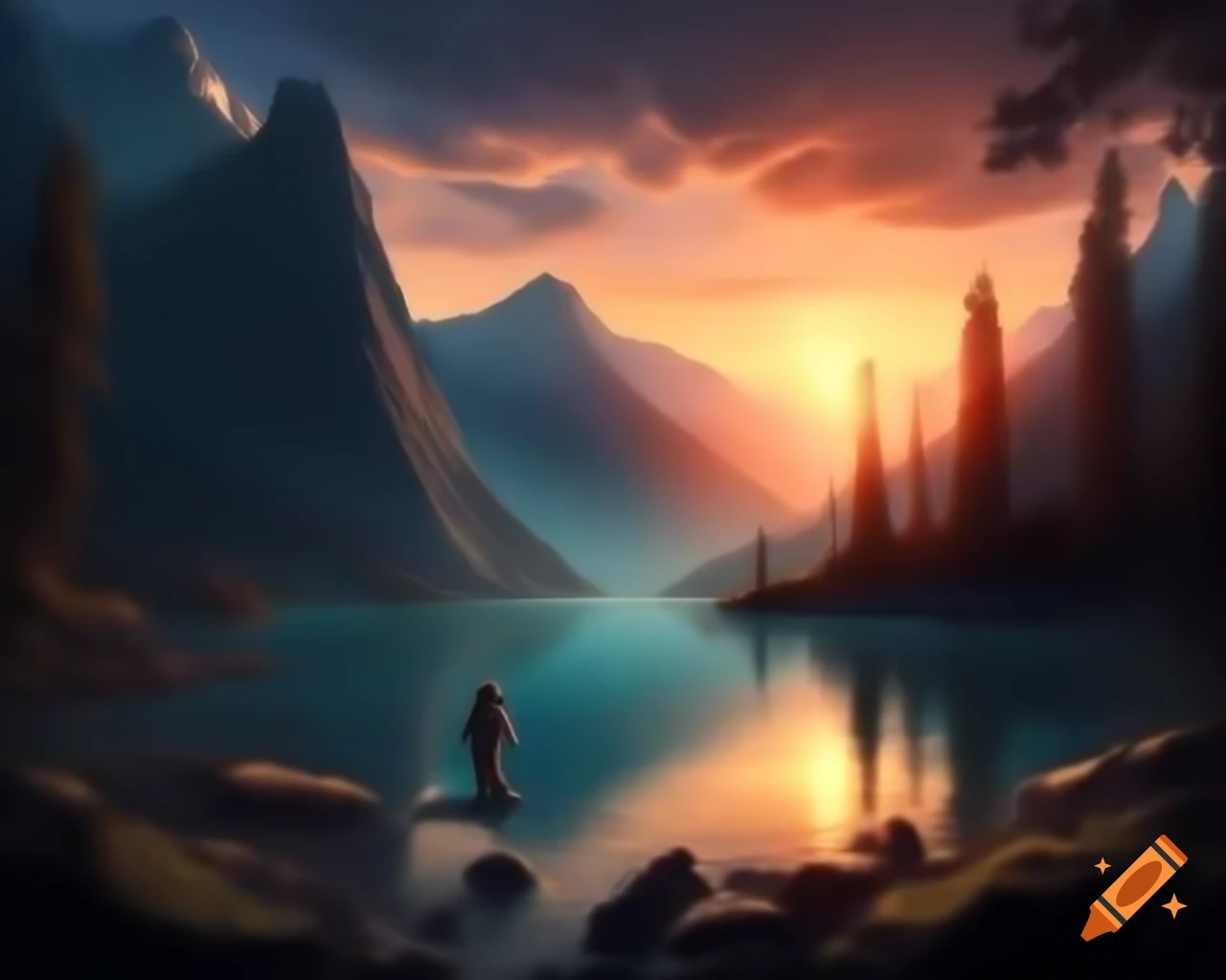 Photorealistic concept art of a mermaid