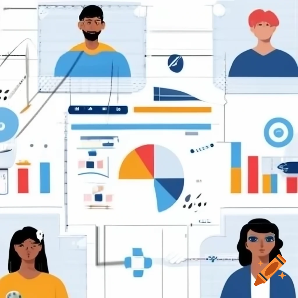 Pie chart illustrating diversity in hiring practices with diverse team in workplace