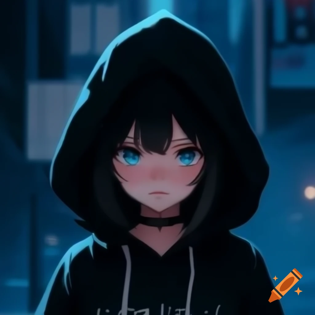 Anime hacker girl character