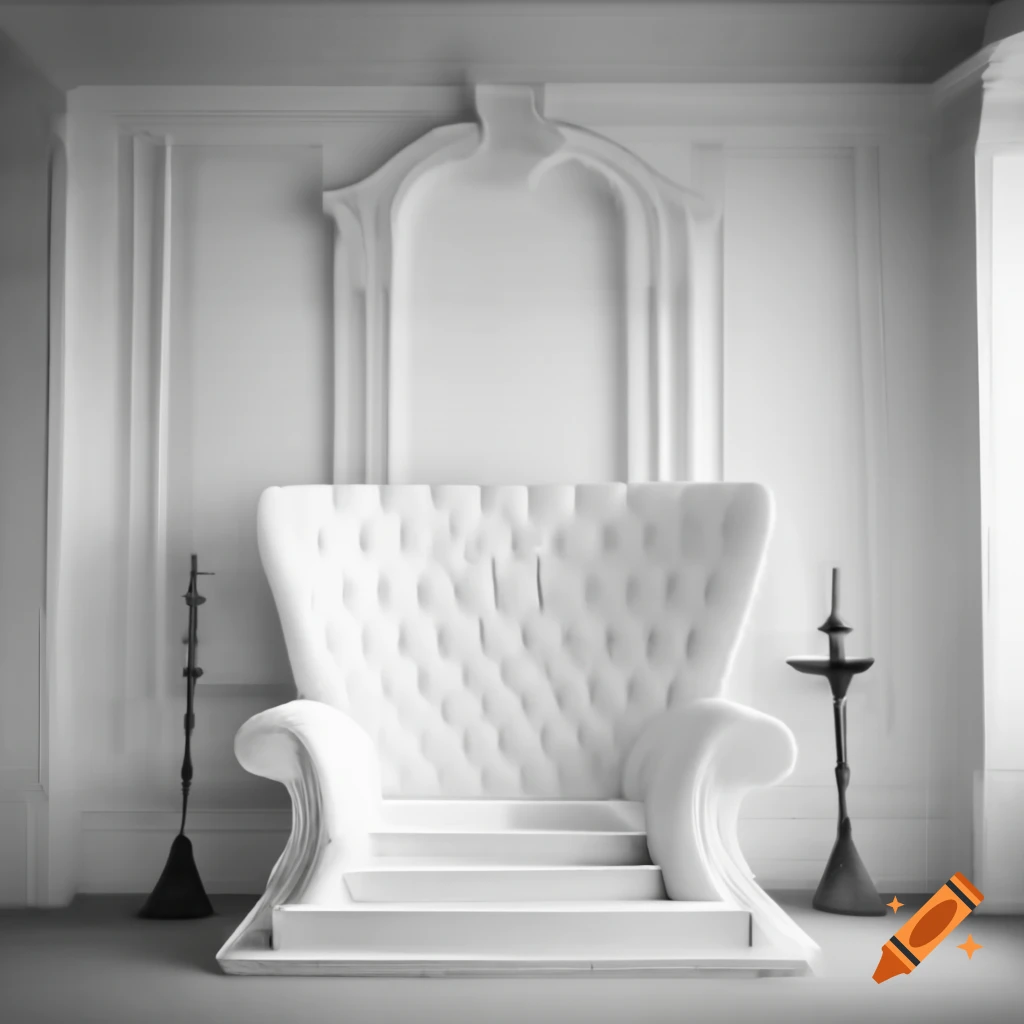 Elegant white throne room interior design