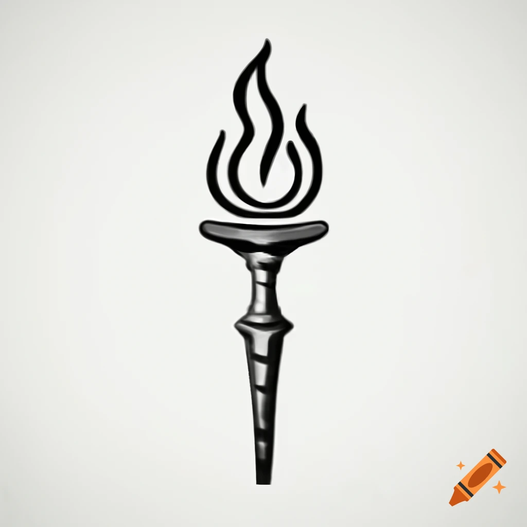Sketch of a mystic torch symbol