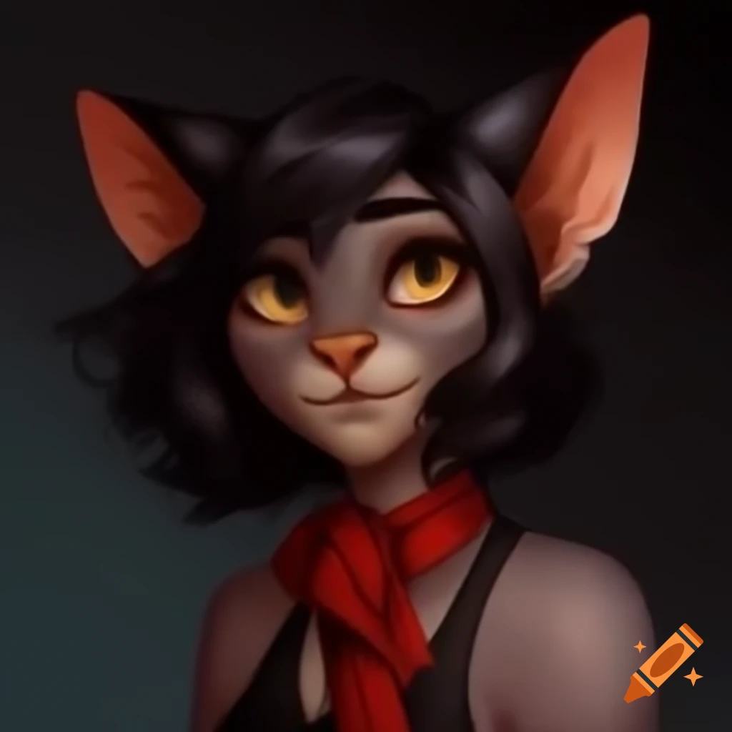 Tiefling character with cat ears