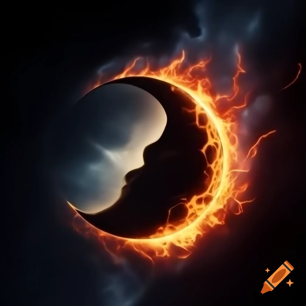 Fire of the moon, artistic representation