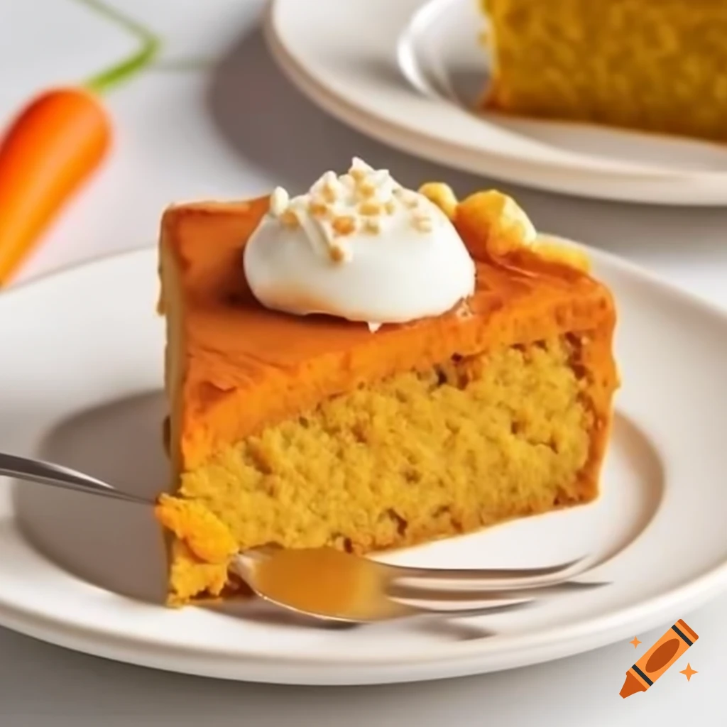 Delicious carrot cake with enticing visual appeal and syrupy drops