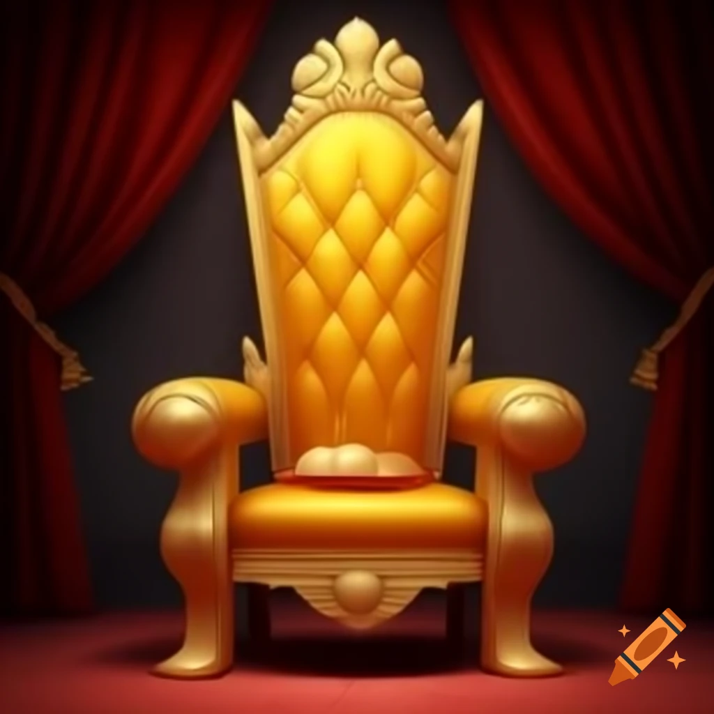 Cartoon-style golden throne room