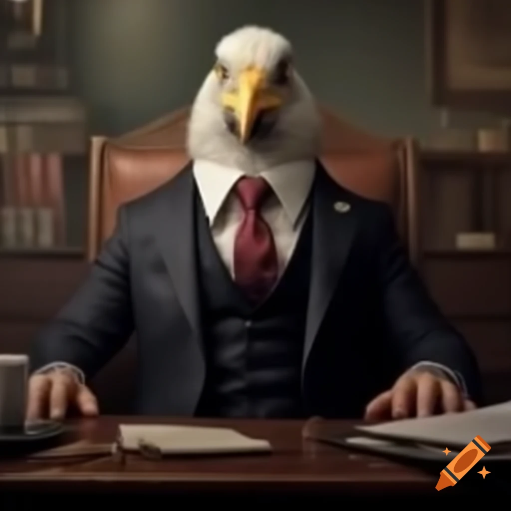 Capybara in formal suit sitting at a desk