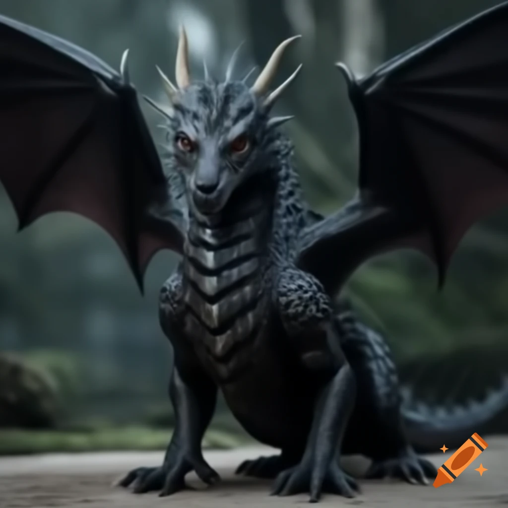 Noble small black dragon