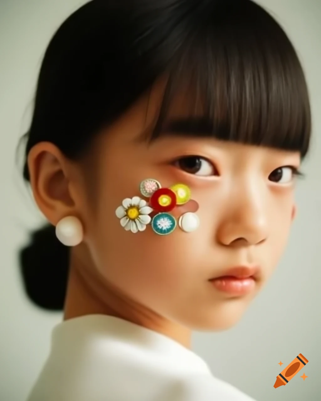 Girl with a Pearl Earring reimagined in Takashi Murakami style