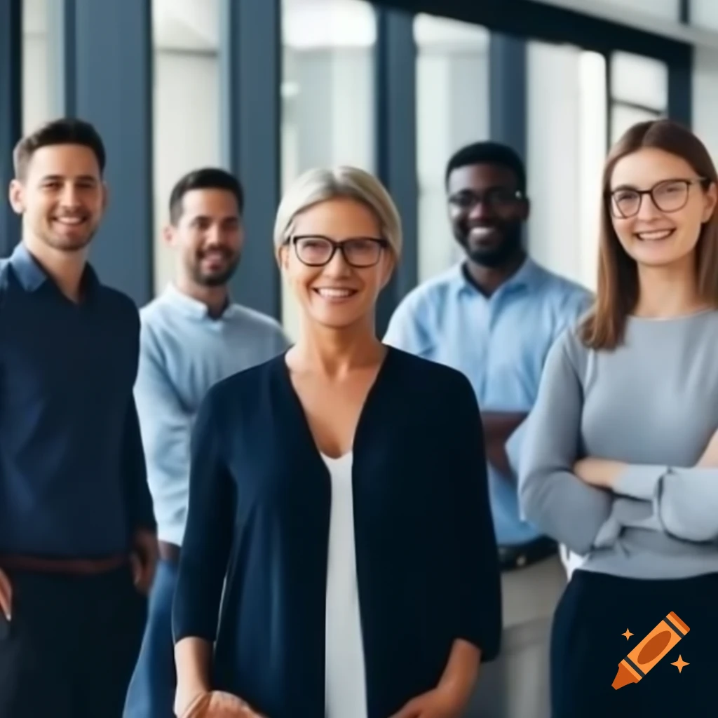 Modern SAAS sales team collaborating in an office environment
