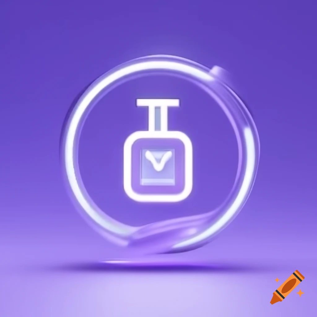 Minimalist perfume bottle icon design with elegant lines and soft lavender gradients