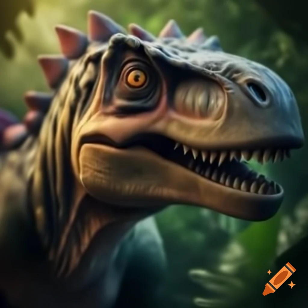 Dinosaur in prehistoric setting