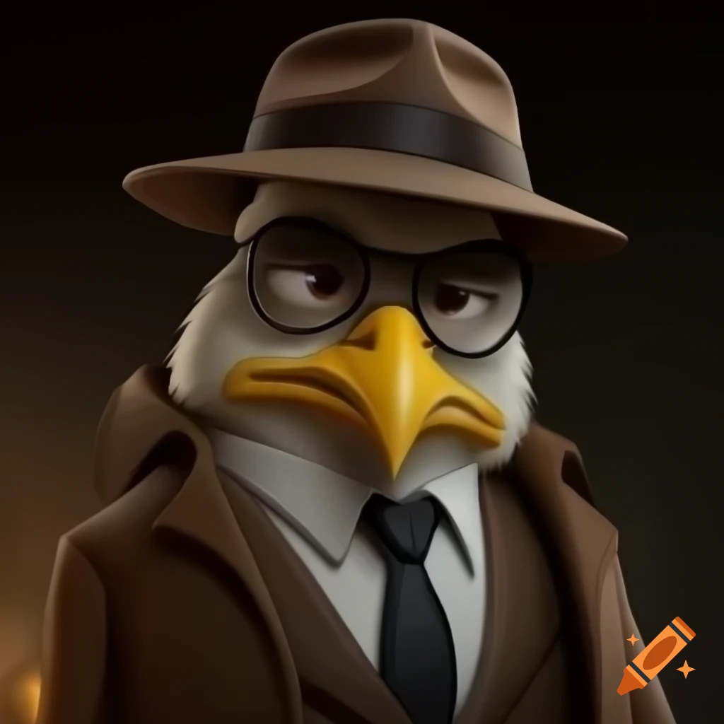 Cartoon character depicting a detective