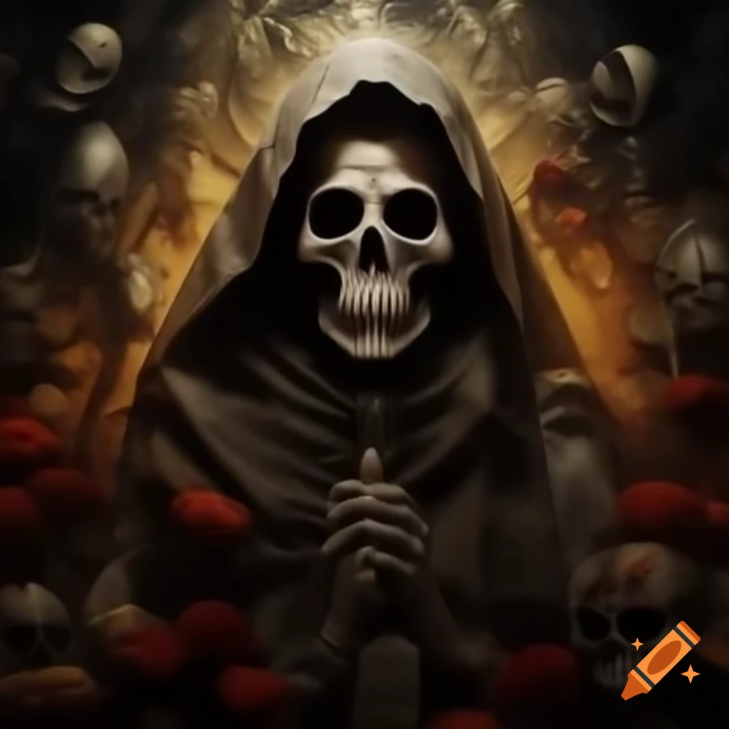 High definition depiction of Santa Muerte from Aztec culture