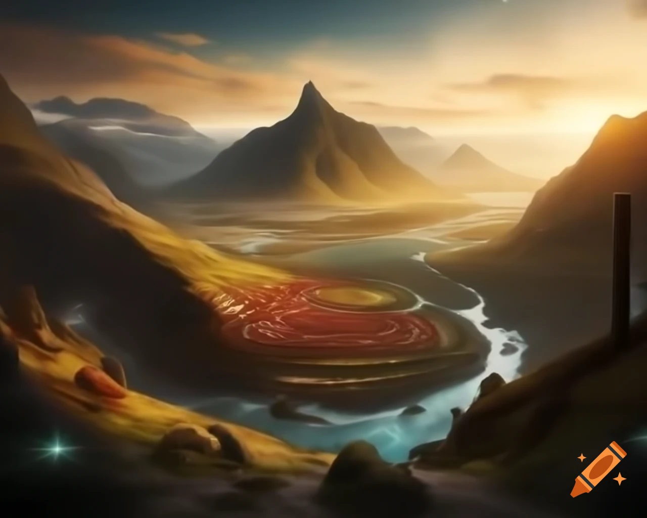 Legend of a valley surrounded by ripe tomatoes, guarded by mountains