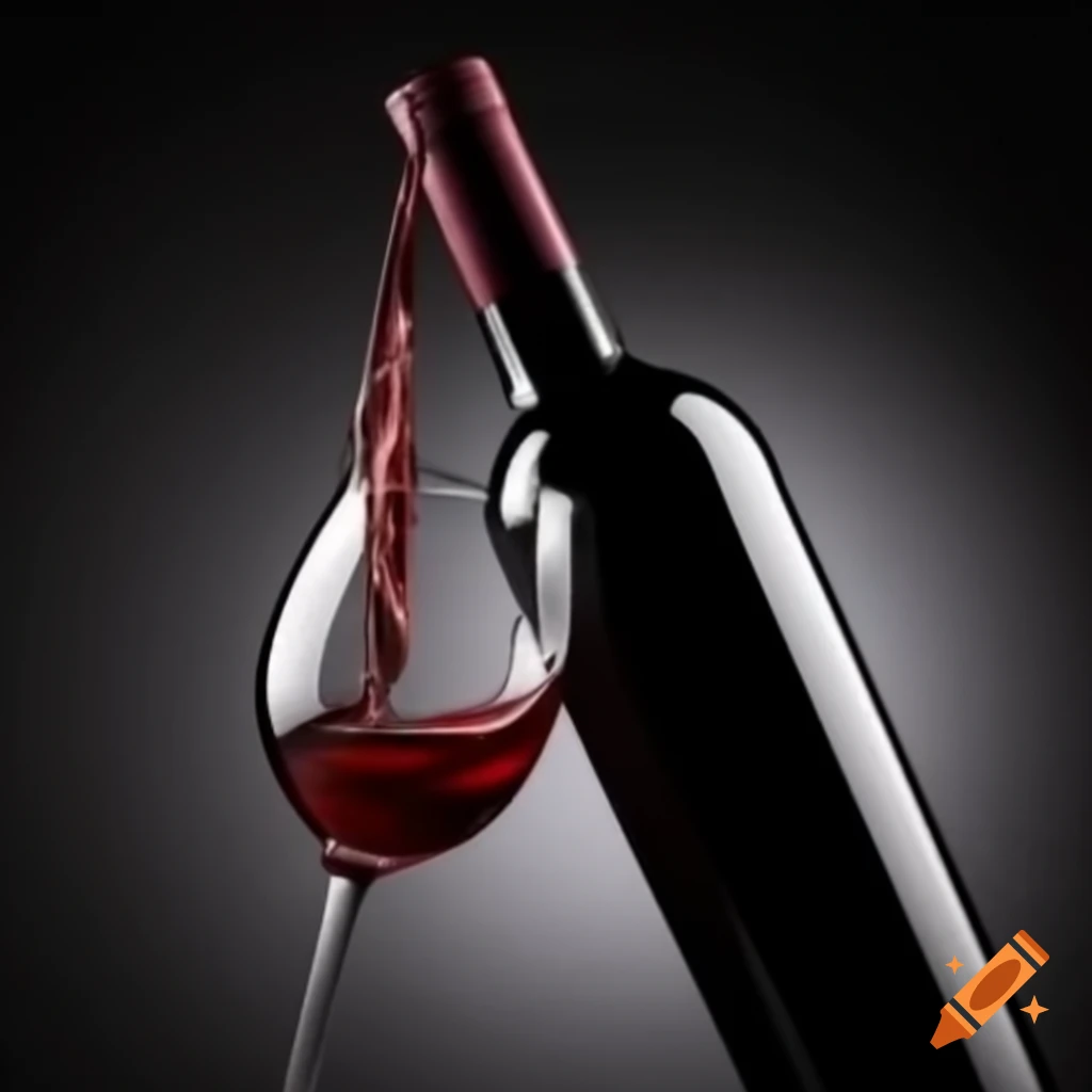 Wine bottle with dark gray background
