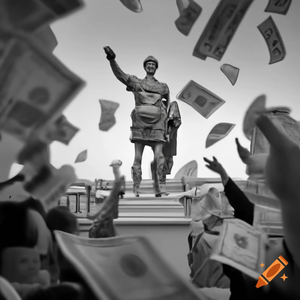 Ruler Augustus scattering coins to the crowd