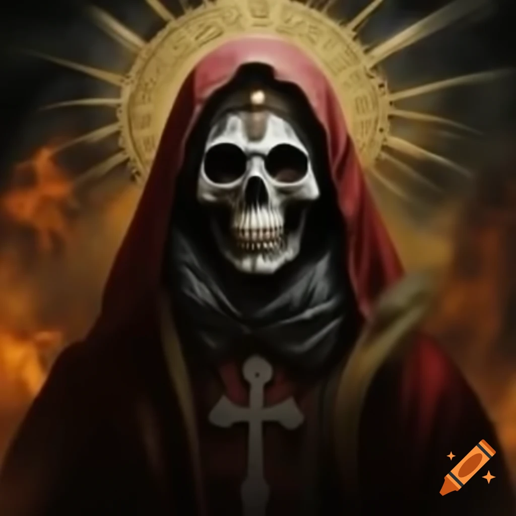 High definition depiction of Santa Muerte from Aztec culture
