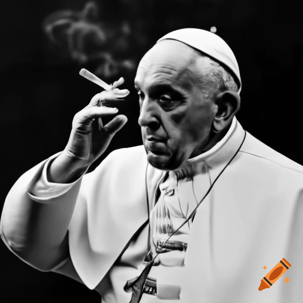 Pope francis with thoughtful expression on craiyon