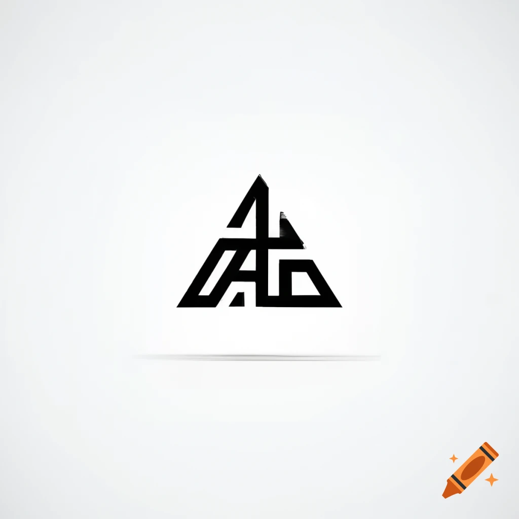 Minimalist black triangle logo on white background