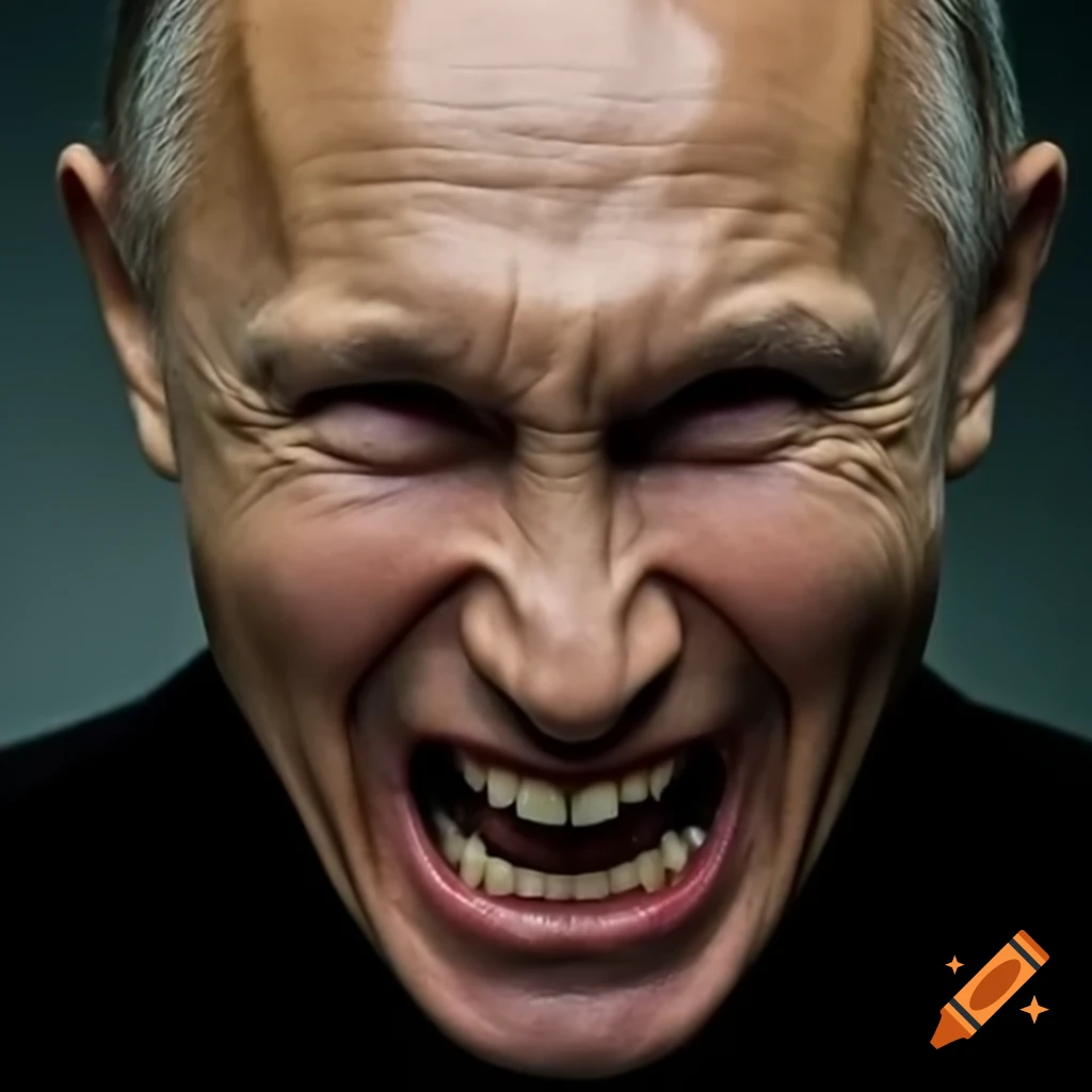 Angry expression of a political figure