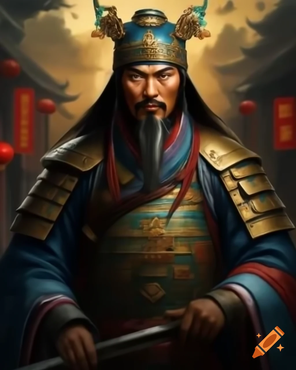 Ancient Chinese warfare scene