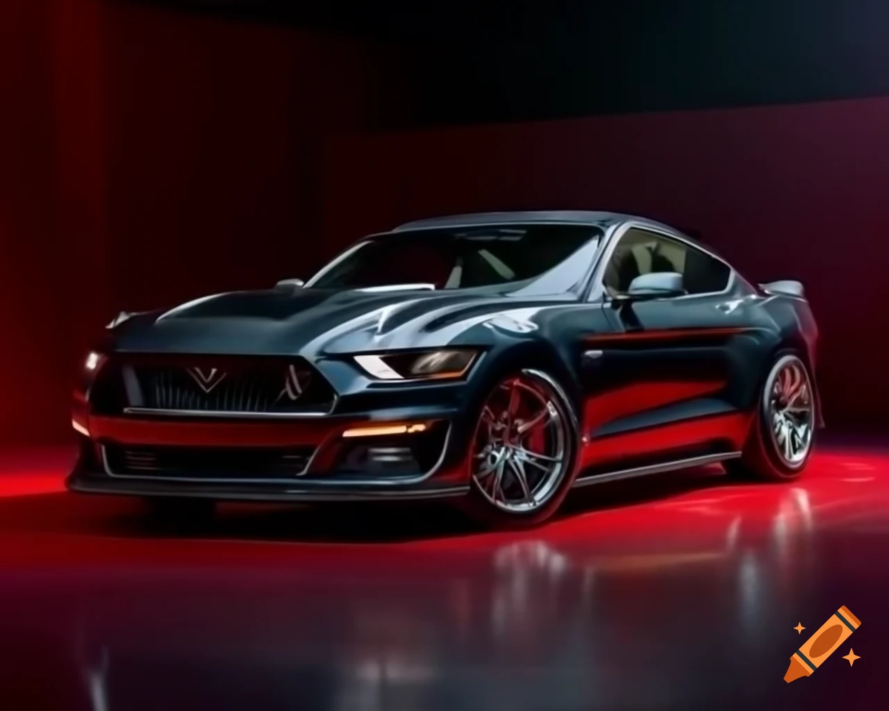 2024 Ford Mustang MK7 GT '60 YEARS' Limited Heritage Edition in Pearl Black with chrome accents and red leather interior